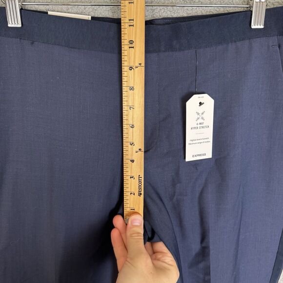 Express Pants Mens 32x34 Blue Slim Performance Stretch Wool Blend Tuxedo - Picture 6 of 12